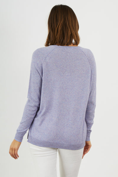 CHAMBRAY CLASSIC V NECK SWEATER